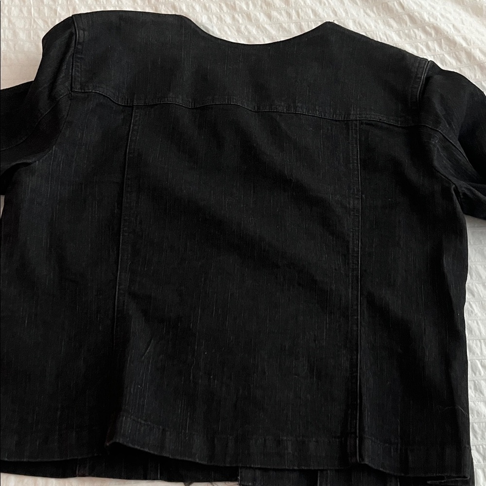 Ruby Rd. Black Ruffle Trim Embellished Jacket - Picture 5 of 5